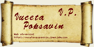 Vuceta Popsavin vizit kartica